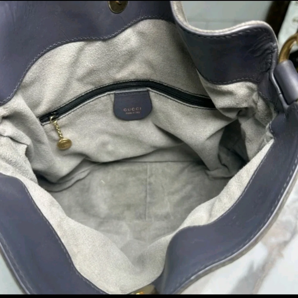 Gucci Bamboo Handle Suede Leather Purse Handbag Vintage Style (EXCELLENT COND) - Picture 7 of 11